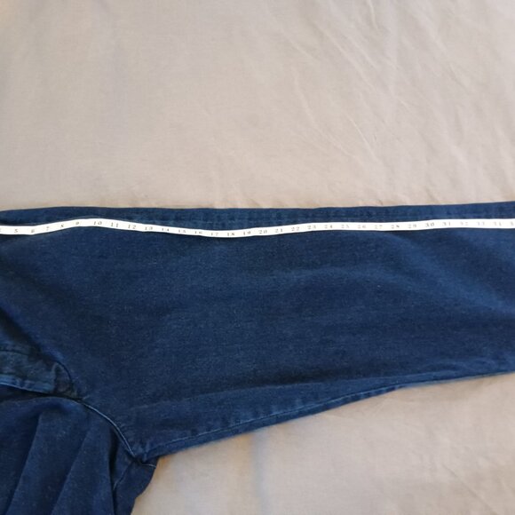 ASOS Curve Side Buckle Button Fly Raw Hem Dark Wash Jeans Women's Size 18 - Picture 8 of 11